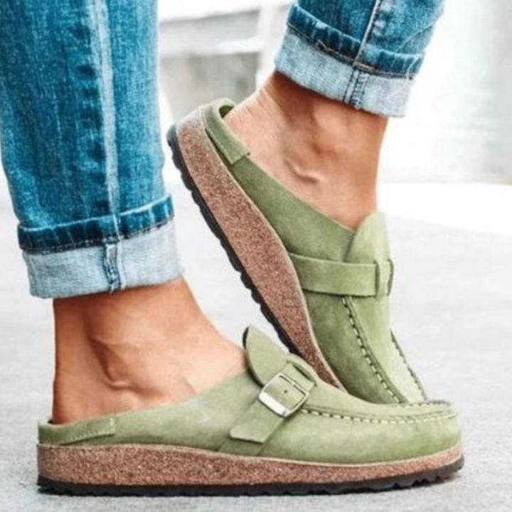 Sustainable comfort clogs in a retro style – Noelia-Green-3.0-Nora Luxe