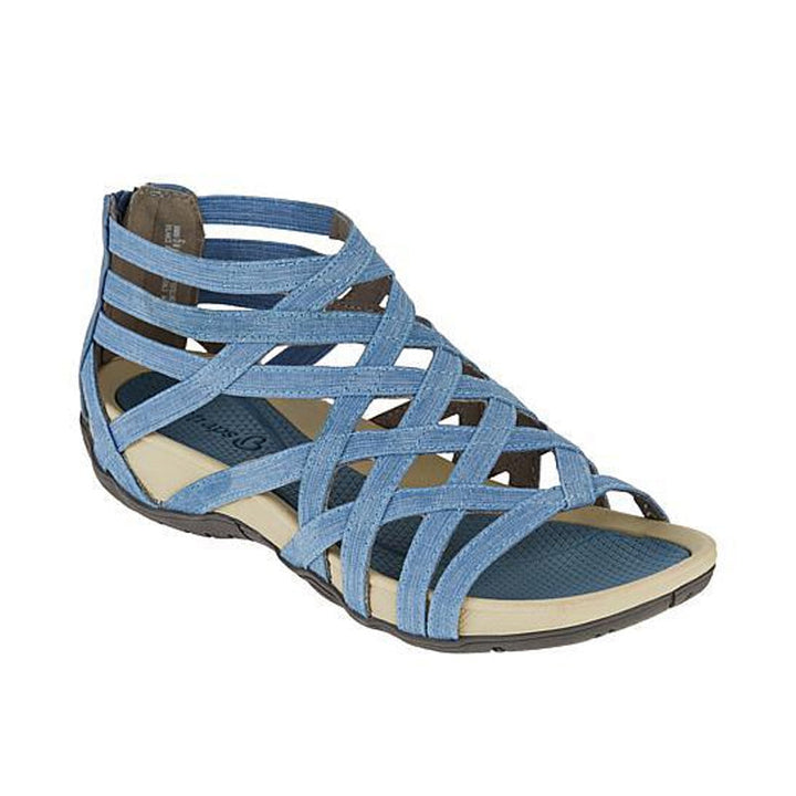 Sweat-absorbing comfort sandals for women – Lorena-Sky blue-4.5-Nora Luxe