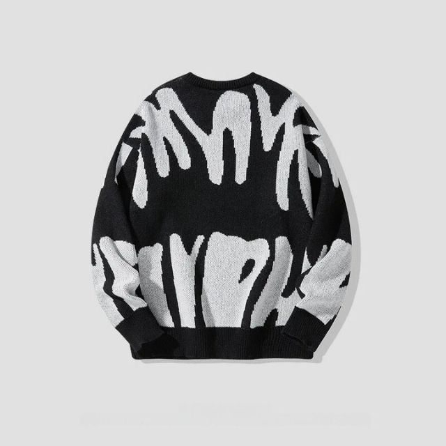 Sweater with Bold Abstract Pattern - Tobias-Gray-XS-Nora Luxe