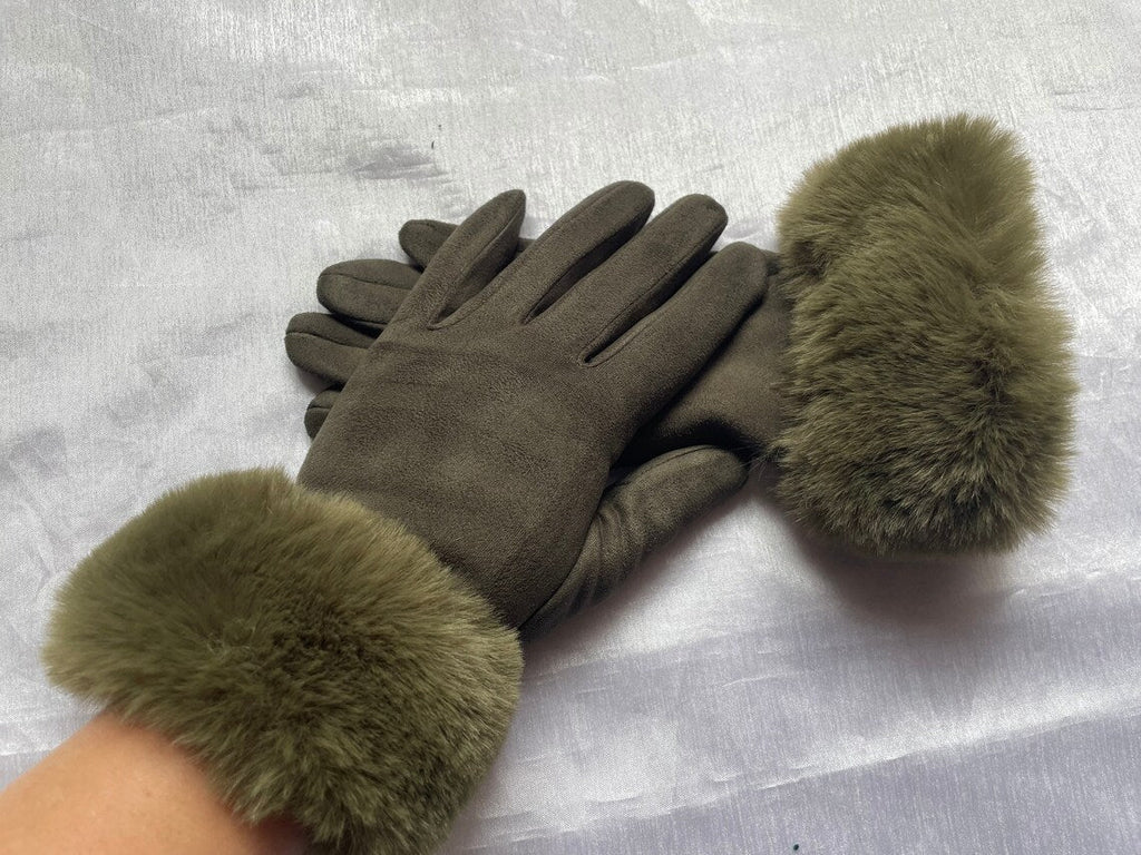 Sweden Gloves with Imitation Fur - VelvetGlam-Bordeaux-Nora Luxe
