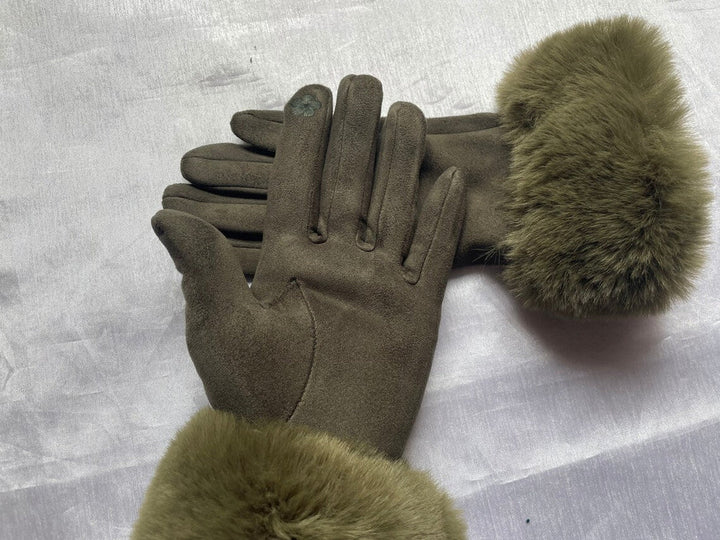 Sweden Gloves with Imitation Fur - VelvetGlam-Bordeaux-Nora Luxe