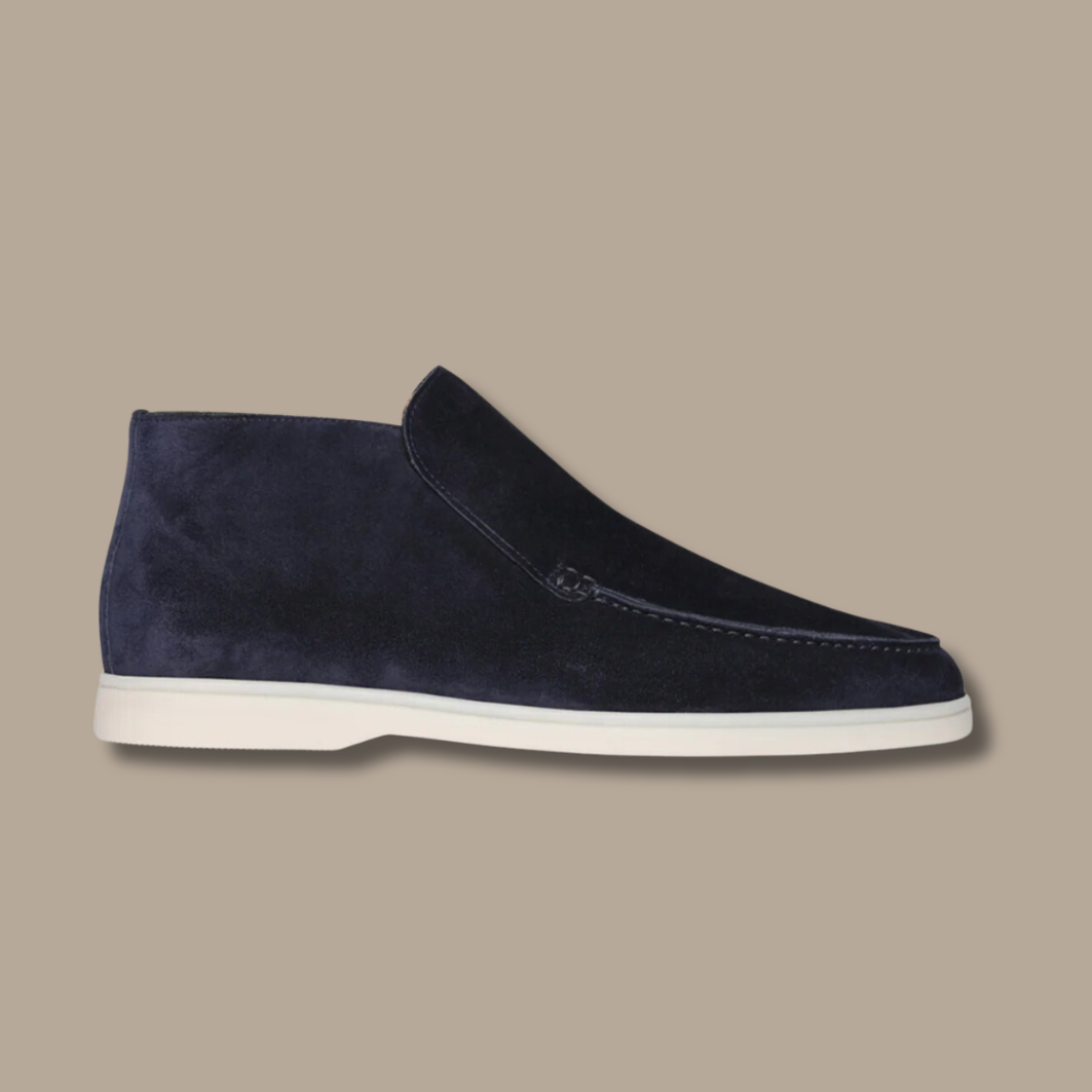 Sweden Loafers - LuxeStride SpringFlair-Suède - Marine-5.0-Nora Luxe