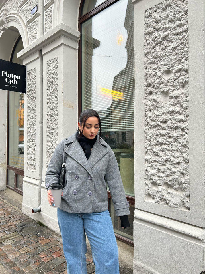 Tailored Ladies Winter Jacket - Elise-Gray-XS/S-Nora Luxe