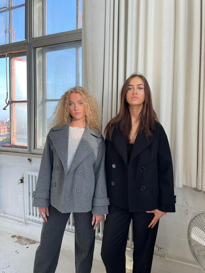 Tailored Ladies Winter Jacket - Elise-Gray-XS/S-Nora Luxe