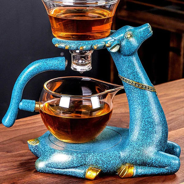 Tea Set with Innovative Magnetic Design - MagneticTeaSet-Blue Teapot-Nora Luxe