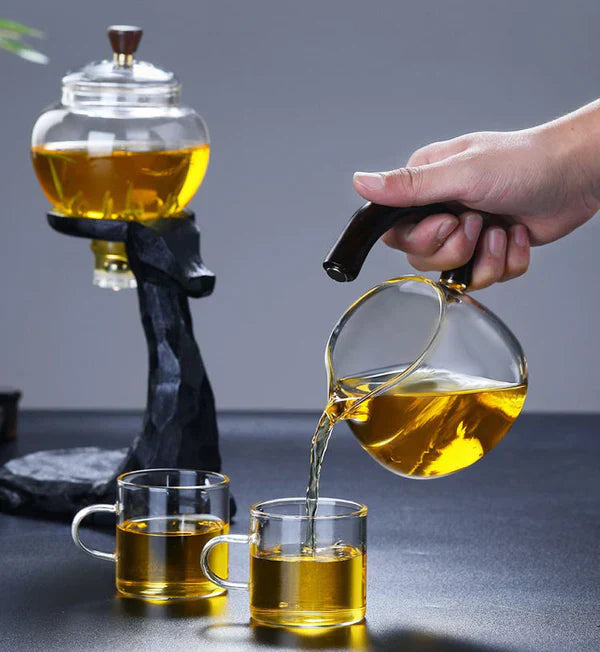 Tea Set with Innovative Magnetic Design - MagneticTeaSet-Blue Teapot-Nora Luxe