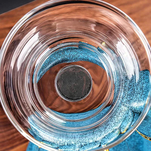 Tea Set with Innovative Magnetic Design - MagneticTeaSet-Blue Teapot-Nora Luxe