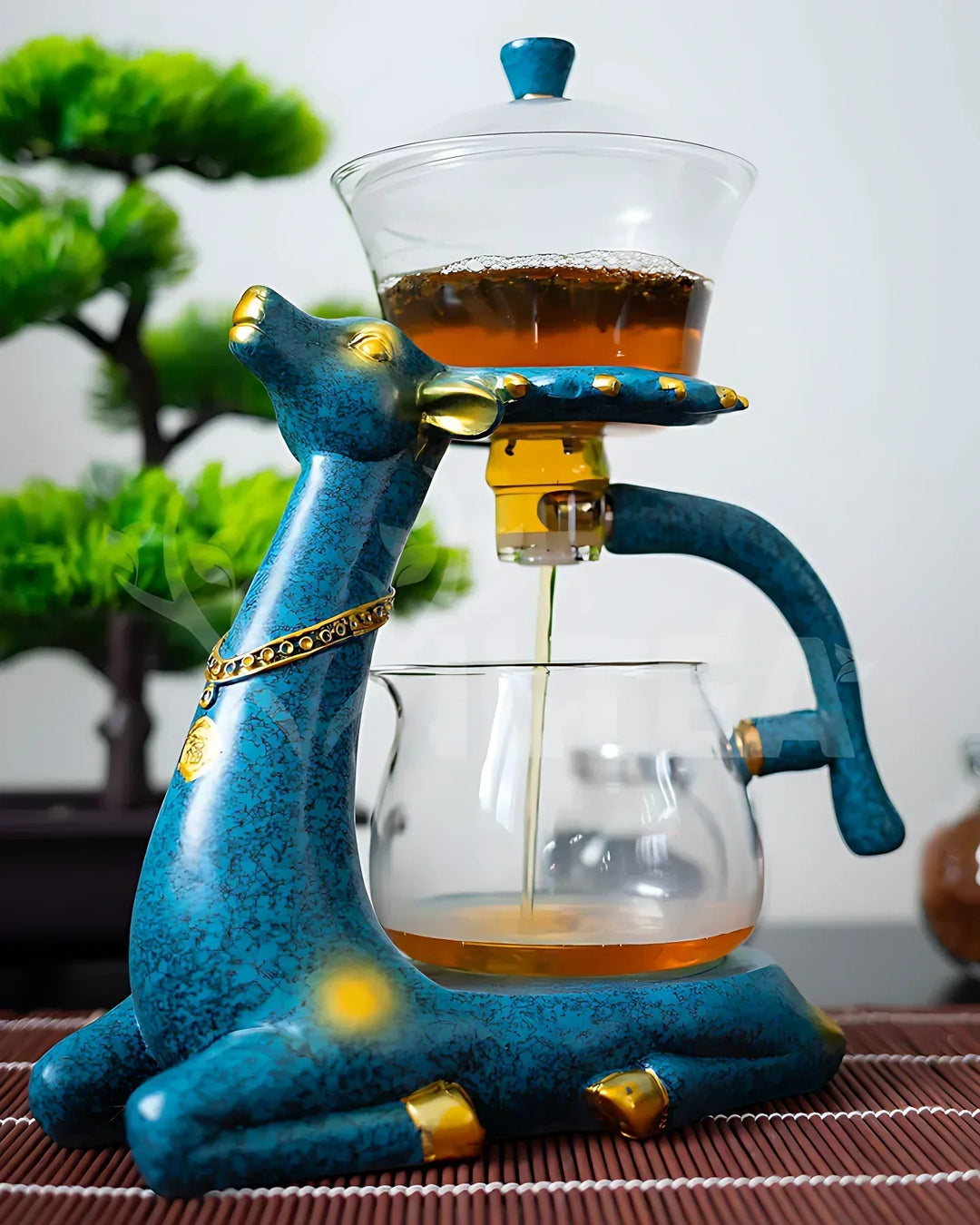 Tea Set with Innovative Magnetic Design - MagneticTeaSet-Blue Teapot-Nora Luxe
