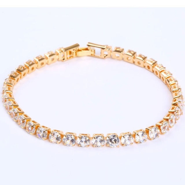 Tennis Necklace and Bracelet Set | Elegant Women's Jewellery-Gold-19cm-Nora Luxe