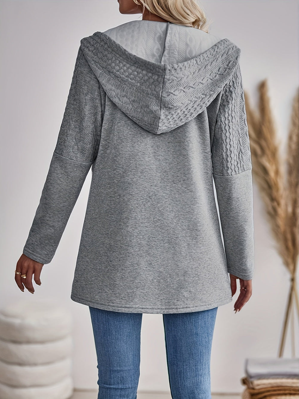 Textured Jacket with Zip and Hood - Isla-S-Nora Luxe