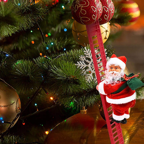 The Musical Santa on the Ladder - SantaClimb-Red-Nora Luxe