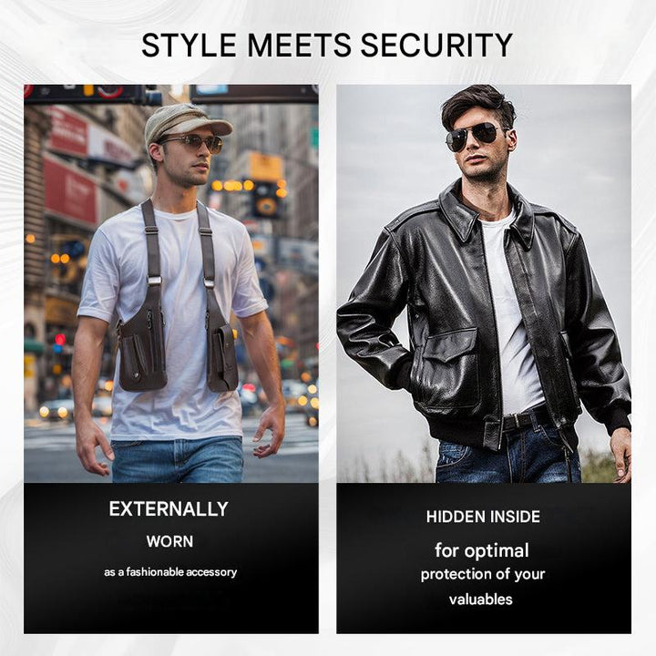 Theft-Resistant Men's Shoulder Bag – ShadowCarry Pro-Black-Nora Luxe