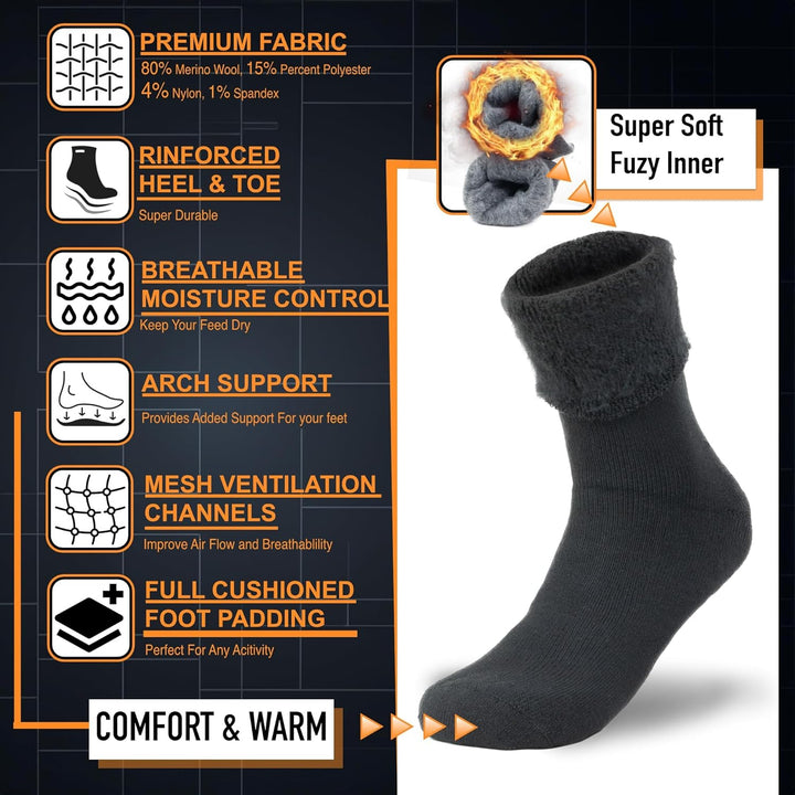 Thermal Cloud Socks for Men - Oliver-6 Pairs of Mixed Colors-Nora Luxe