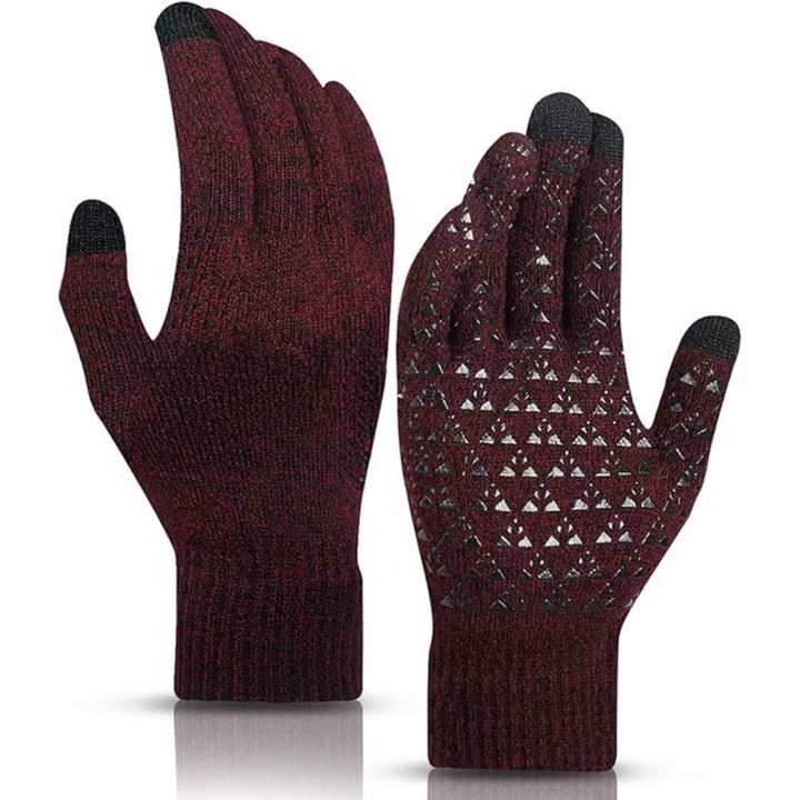 Thermal Touchscreen Winter Gloves - WarmFlex-Black Red-Nora Luxe