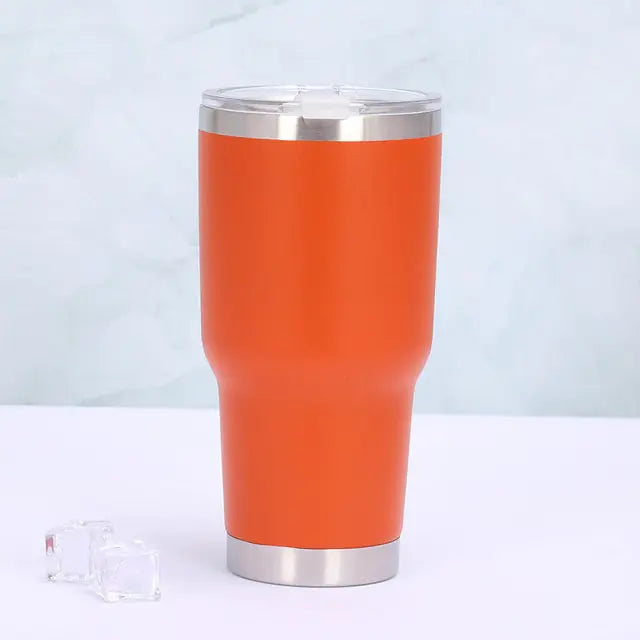 Thermo mug with sliding lid - TempTraveler-Orange-Nora Luxe