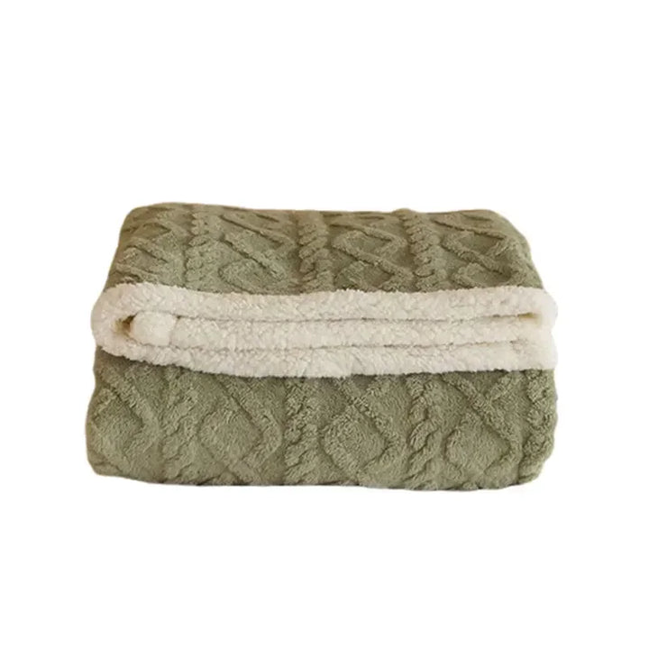 Thick Winter Lambswool Blanket - WarmWool-Dark Brown-27.56 × 39.37 in-Nora Luxe
