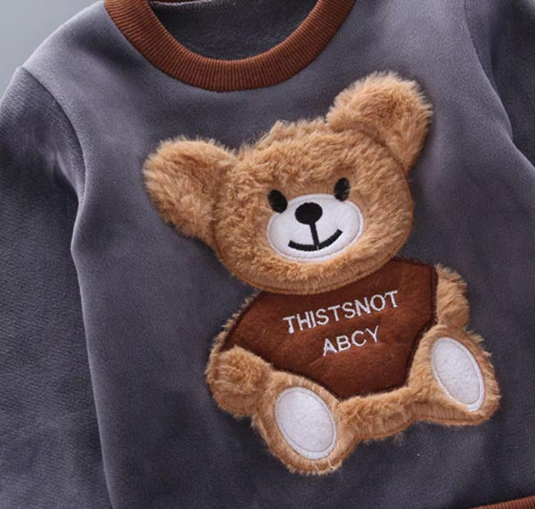 Three-Piece Baby and Toddler Set with Bear Pattern – BearHugs-Blue-6-9 Months (26.8–29.1in)-Nora Luxe