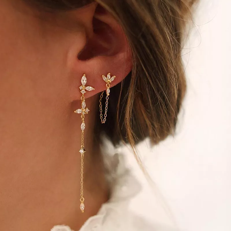 Timeless Drop Earrings - Elodie-Gold-2 Pair Set-Nora Luxe