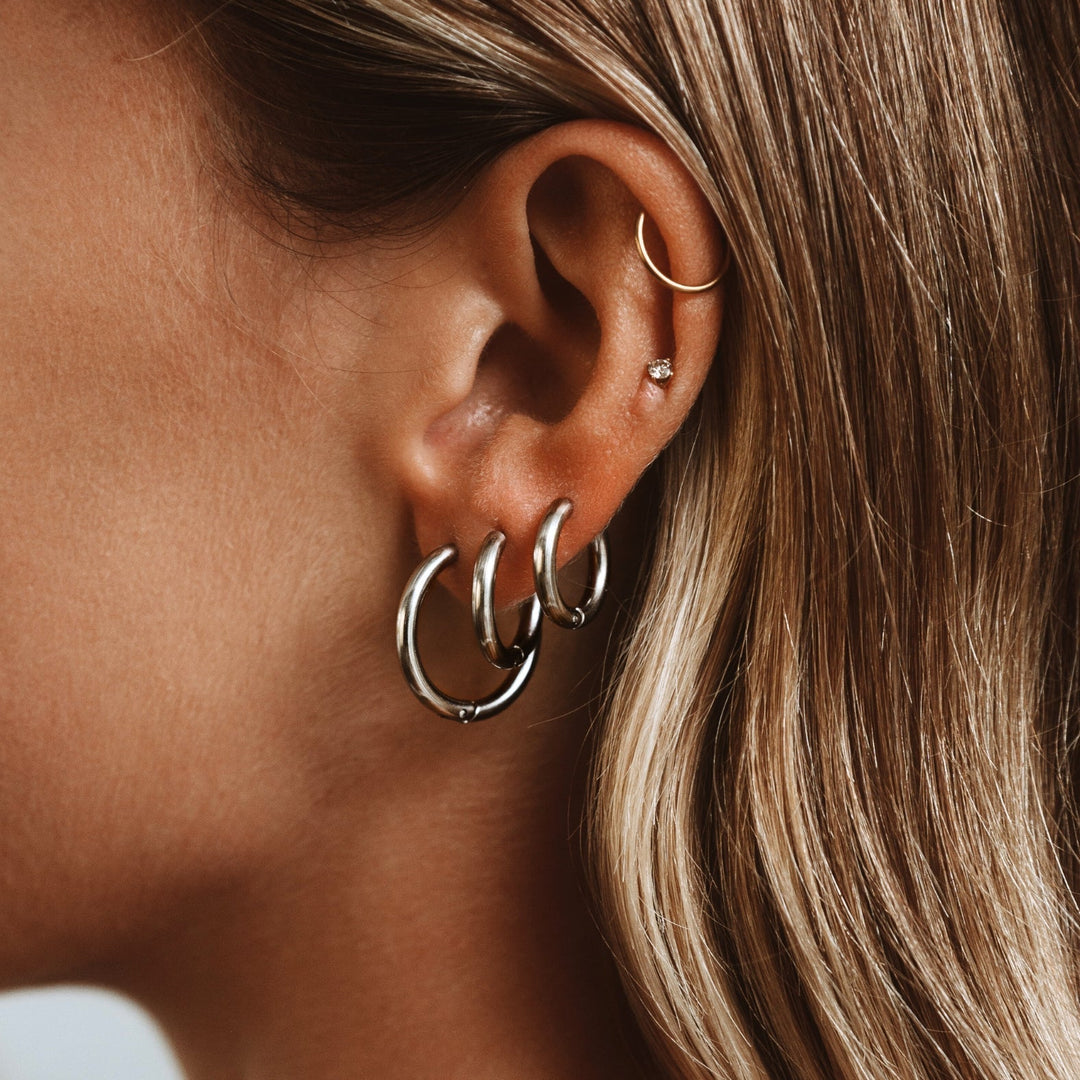 Timeless Hoop Earrings - Celeste-Silver-Small-Nora Luxe
