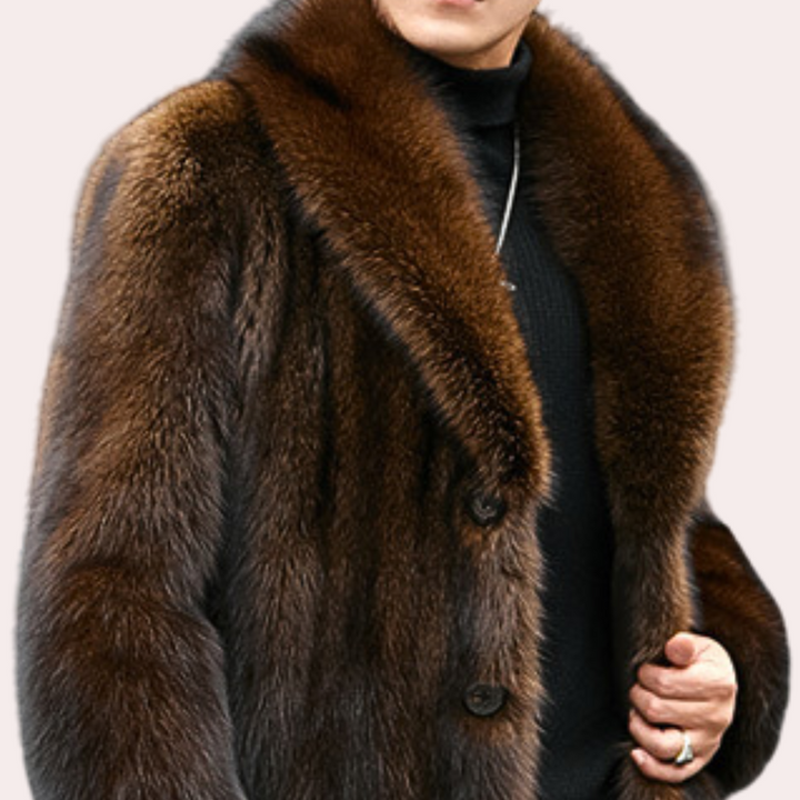 Timeless Men's Coat with Fur Look - Jules-Brown-S-Nora Luxe