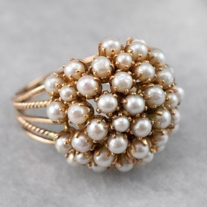 Timeless Ring with Pearl Inlay - Clara-6-Nora Luxe