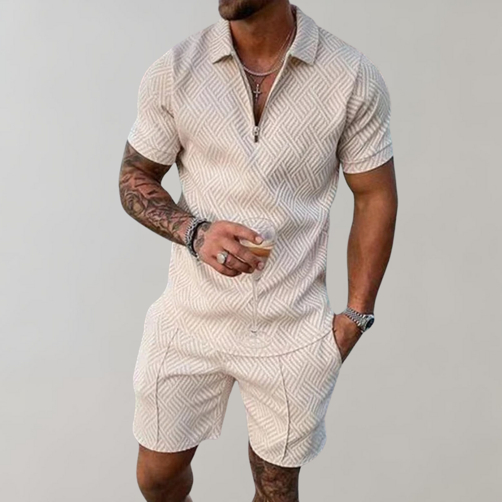 Timo - Trendy 2-Piece Set for Men-Beige-S-Nora Luxe