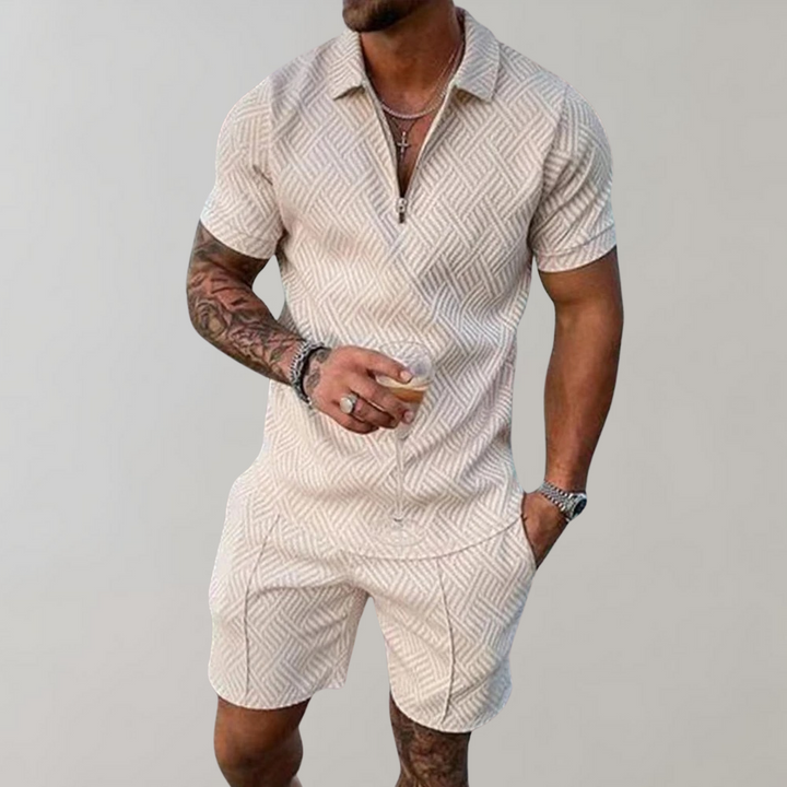 Timo - Trendy 2-Piece Set for Men-Beige-S-Nora Luxe