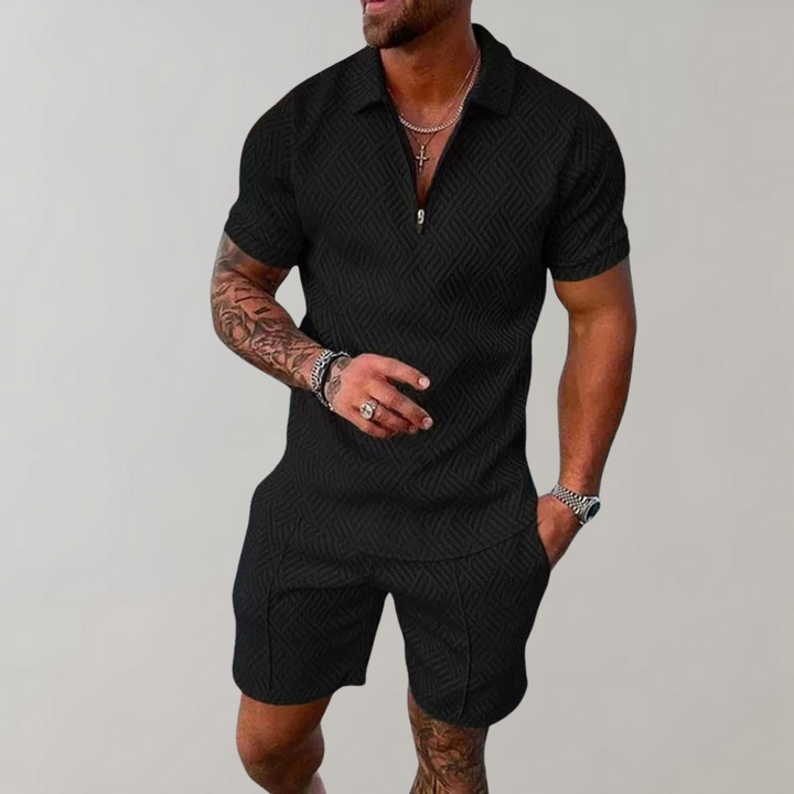 Timo - Trendy 2-Piece Set for Men-Black-S-Nora Luxe