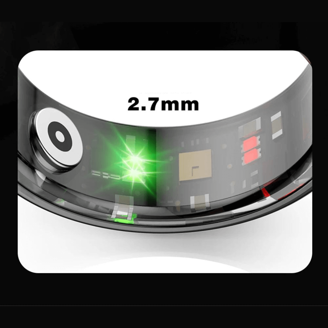 Titanium Health Tracker Ring - VitaRing-Black-18.1mm = 0.713 inches-Nora Luxe