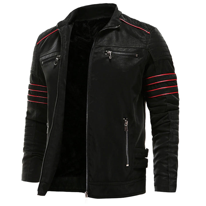Titanium Rogue Leather Jacket - Hugh-Black-S-Nora Luxe
