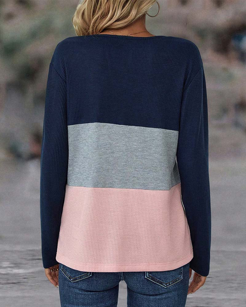 Casual Women's Sweater with Color Block – Noëlle