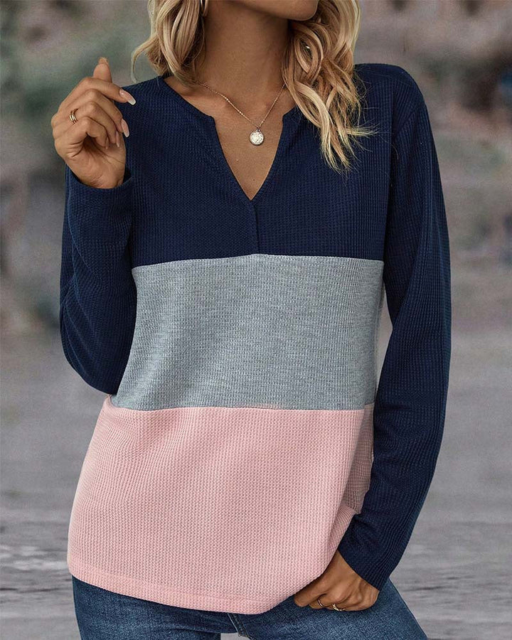 Casual Women's Sweater with Color Block – Noëlle