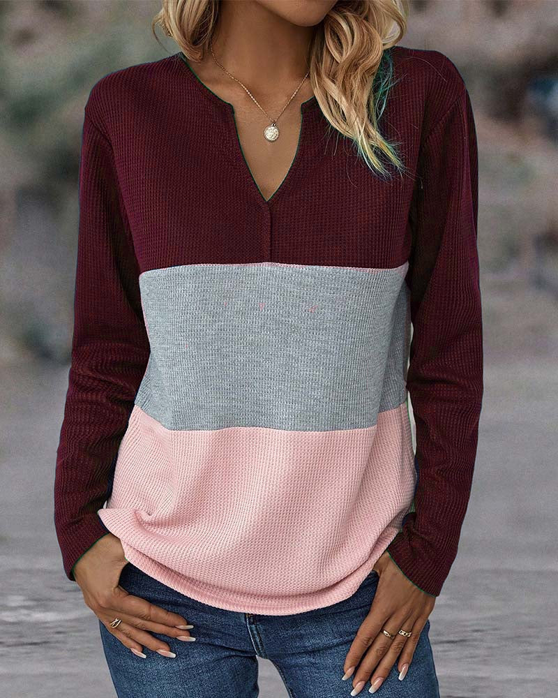 Casual Women's Sweater with Color Block – Noëlle