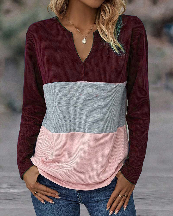 Casual Women's Sweater with Color Block – Noëlle