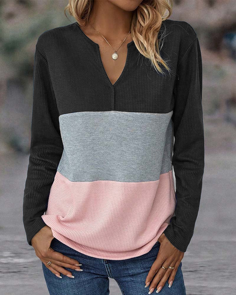 Casual Women's Sweater with Color Block – Noëlle