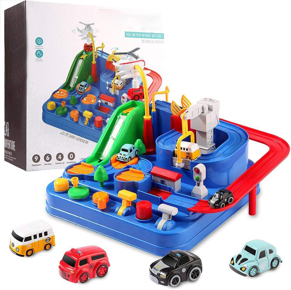 Toy Racing Track - TurboCity-Light Blue-Nora Luxe