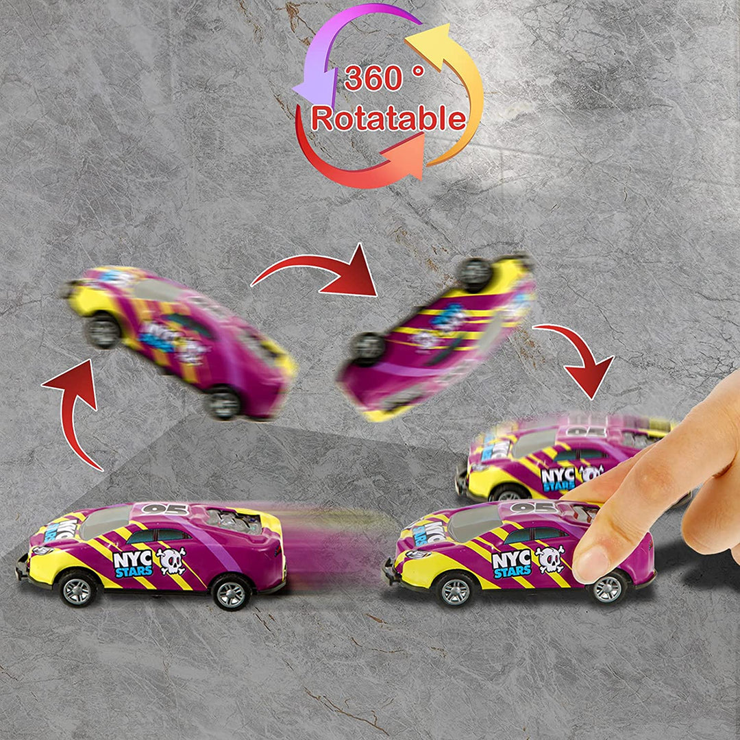 Toy Stunt Car - TurboStunt Racers-4 + 4 FREE-Nora Luxe