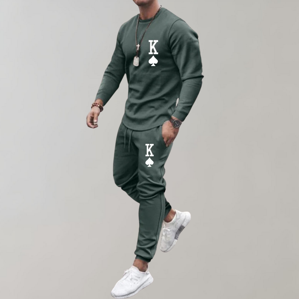 Tracksuit with Letter Print for Men - Thor-Green-S-Nora Luxe