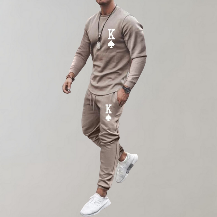 Tracksuit with Letter Print for Men - Thor-Khaki-S-Nora Luxe
