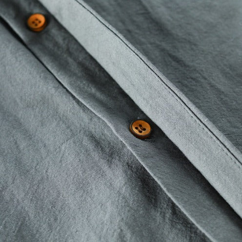 Traditional Japanese Men’s Blouse - Yuki-Blue-M-Nora Luxe