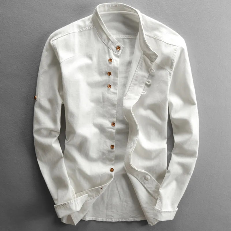 Traditional Japanese Men’s Blouse - Yuki-White-M-Nora Luxe