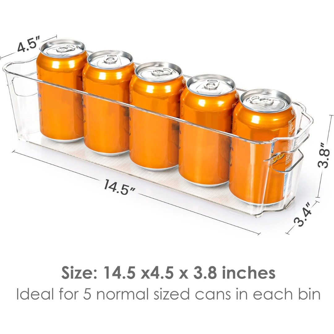 Transparent Storage Boxes for the Fridge (4 Pieces) - CoolOrganize-12.52 inches L x 16.30 inches W x 3.50 inches H-Nora Luxe