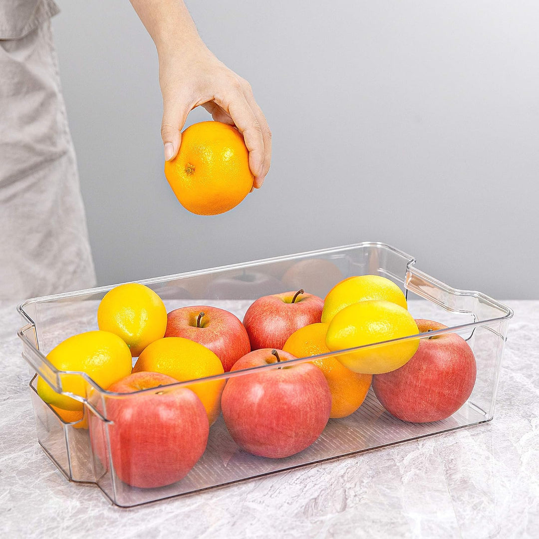 Transparent Storage Boxes for the Fridge (4 Pieces) - CoolOrganize-12.52 inches L x 16.30 inches W x 3.50 inches H-Nora Luxe