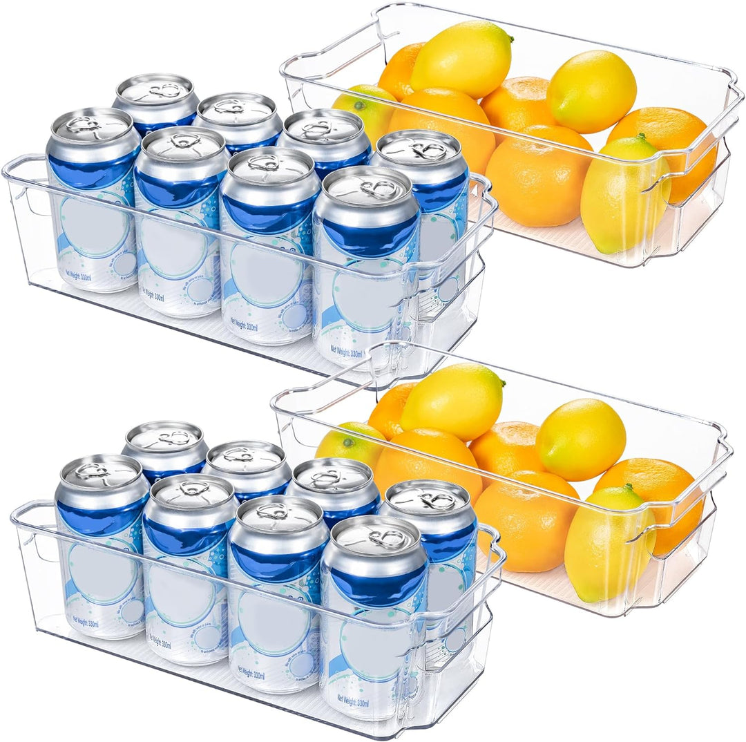 Transparent Storage Boxes for the Fridge (4 Pieces) - CoolOrganize-12.52 inches L x 16.30 inches W x 3.50 inches H-Nora Luxe