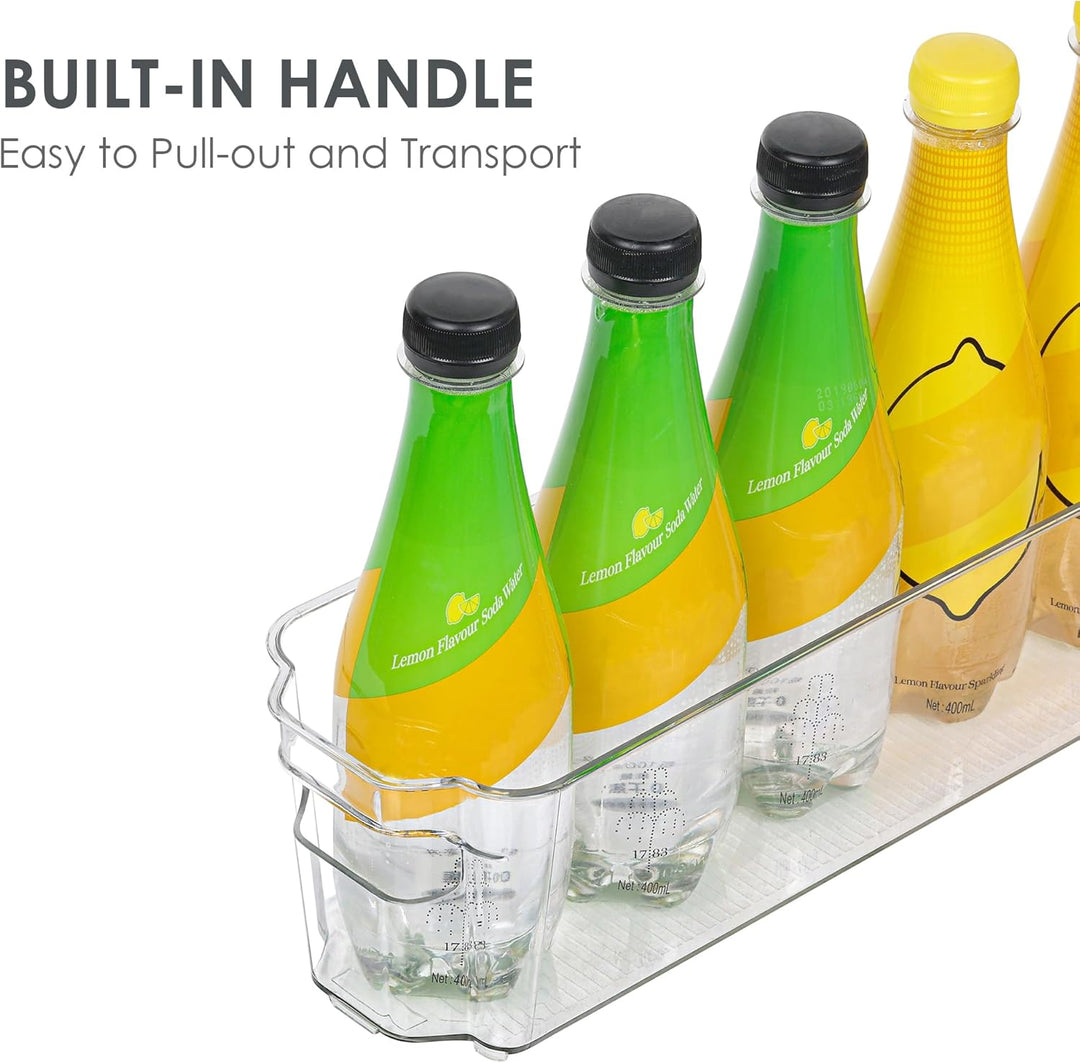 Transparent Storage Boxes for the Fridge (4 Pieces) - CoolOrganize-12.52 inches L x 16.30 inches W x 3.50 inches H-Nora Luxe