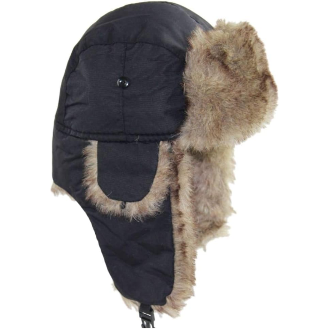 Trapper Winter Hat with Fur Lining - Sasha-Black-Nora Luxe