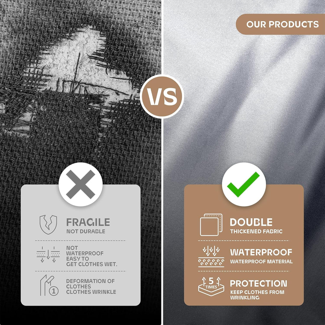 Heavy-Duty Travel Garment Bag with Clear Window & Accessory Pockets