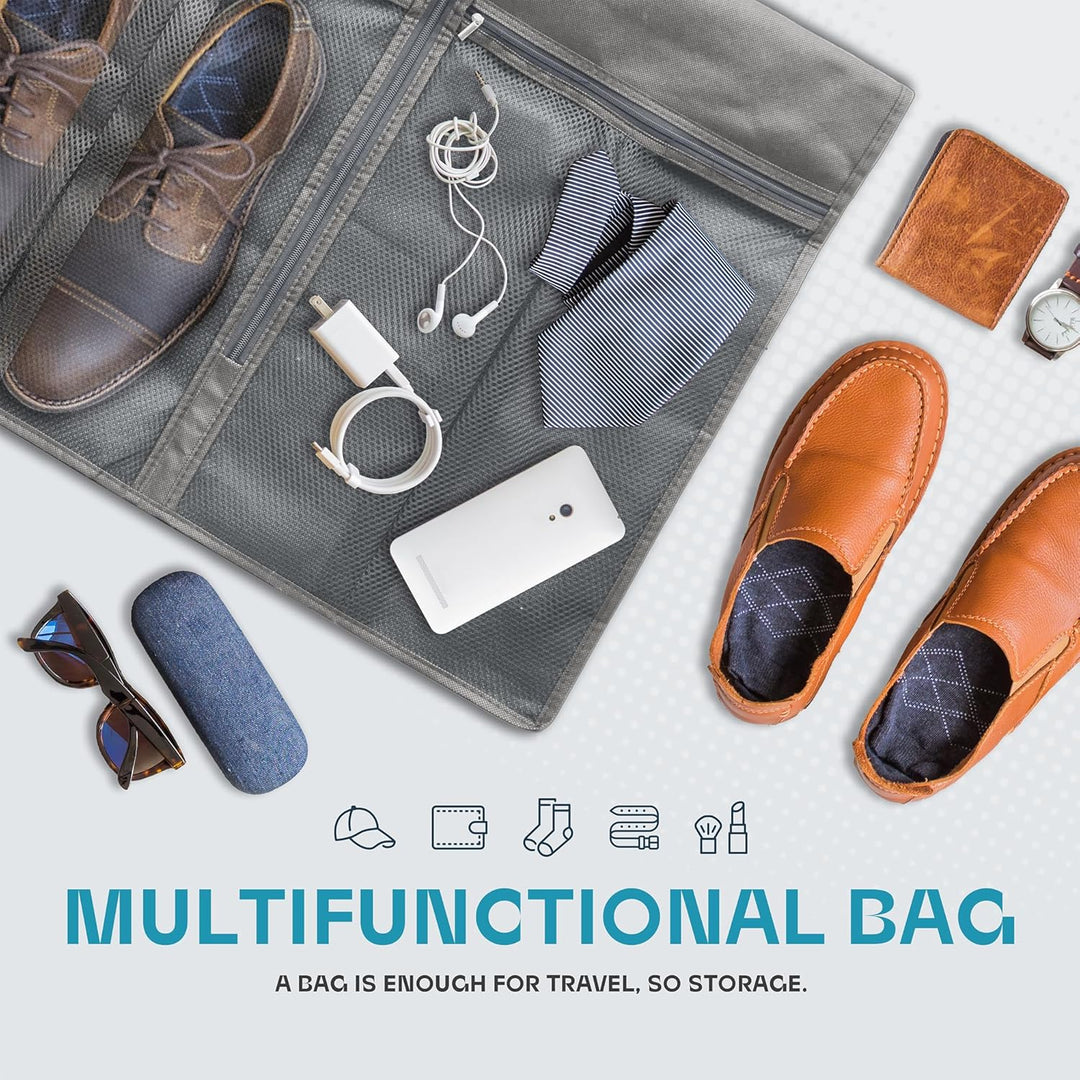 Heavy-Duty Travel Garment Bag with Clear Window & Accessory Pockets