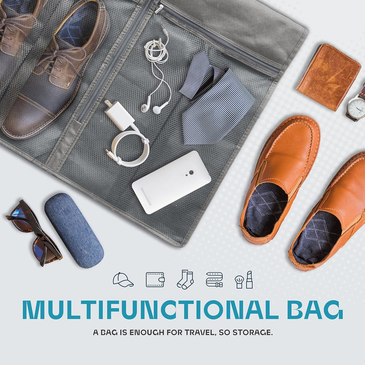 Heavy-Duty Travel Garment Bag with Clear Window & Accessory Pockets