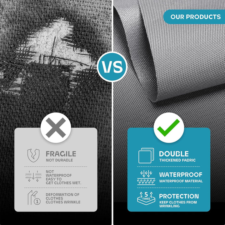 Heavy-Duty Travel Garment Bag with Clear Window & Accessory Pockets